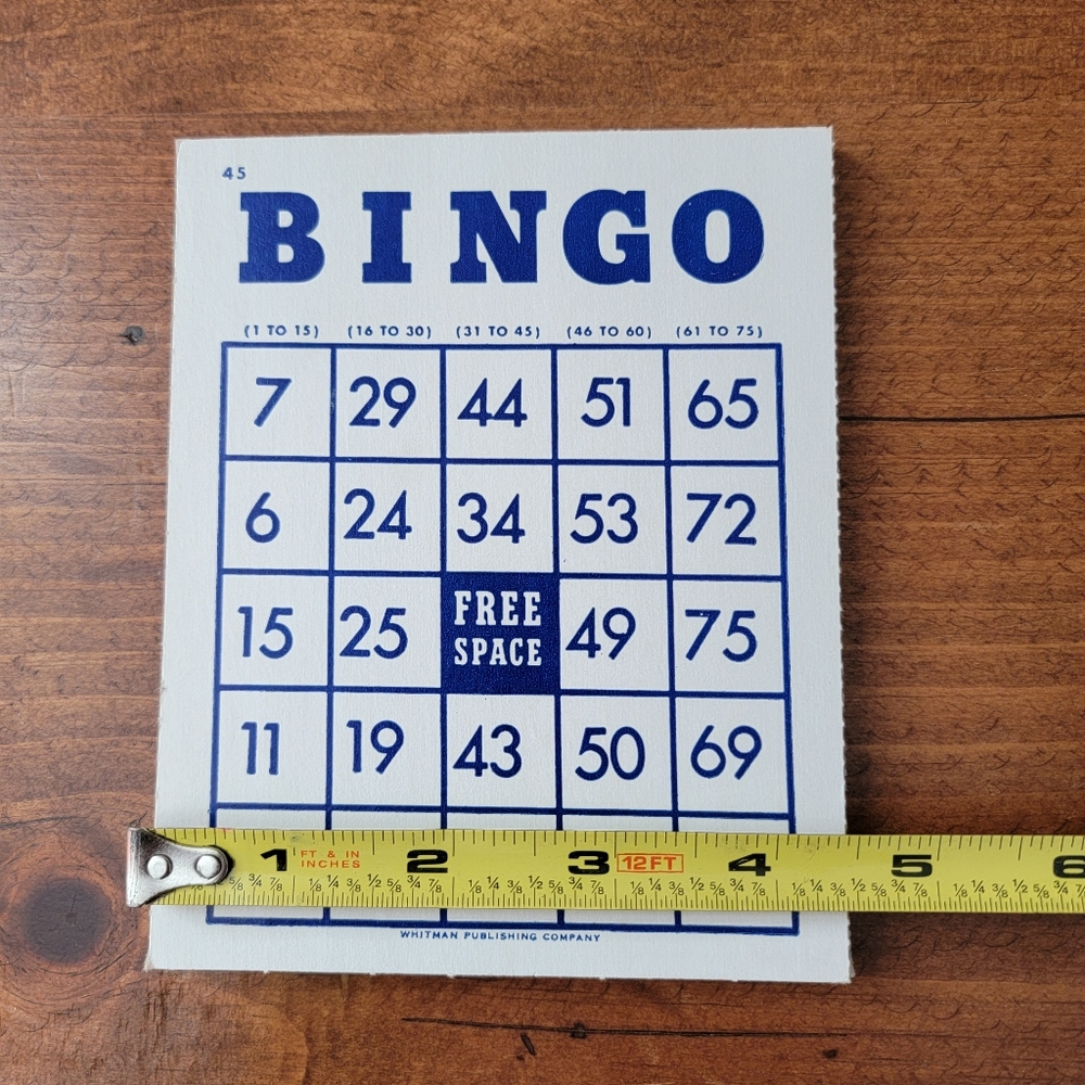 Vintage 1960's Bingo Cards Whitman Publishing Company Lot Of 15 Blue & Cream - Picture 8 of 10